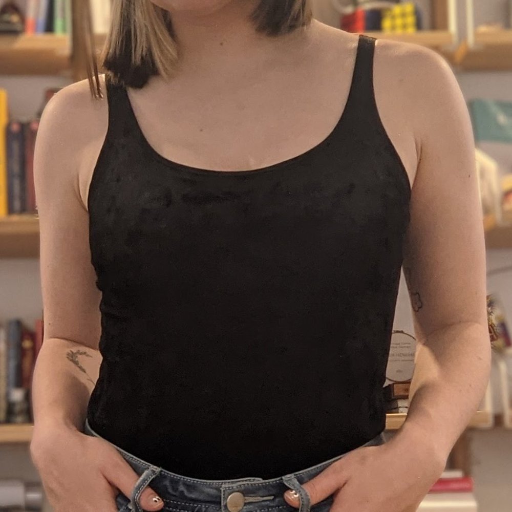 Black velvet bodysuit - Picture 2 of 2